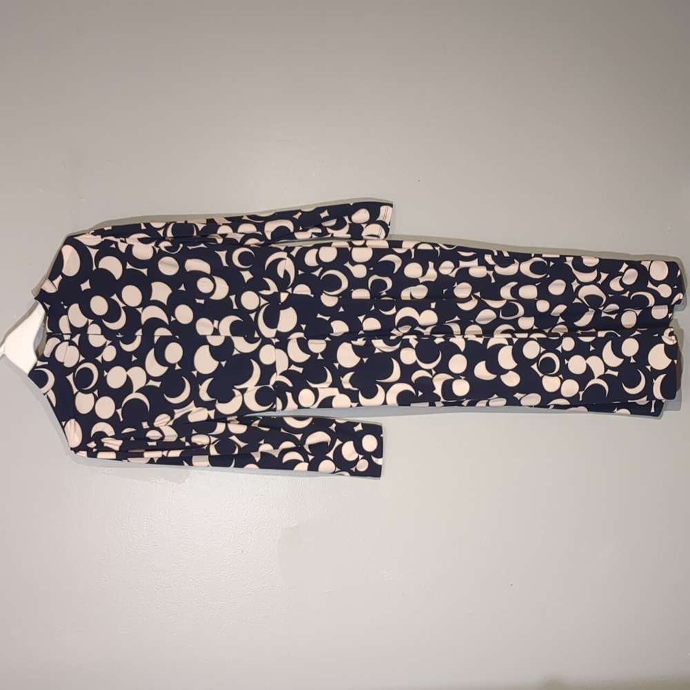 Navy and cream wrap dress size 8